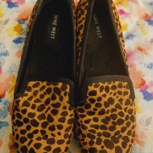 Nine West Women's Leopard Print Slip-On Loafers - Brown/Black